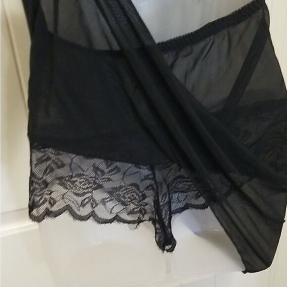 SEXY Plus Size See Through Lace Backless Babydoll 2pc Size Large - Picture 5 of 7